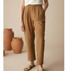 NWT 100% Linen Tapered Pants Patricia Cinnamon Brown